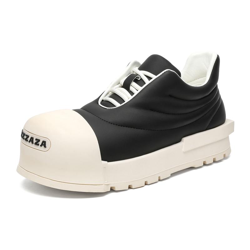 Fashion Trendy Men's Shoes Thick Bottom Height Increasing Style Fashion Street Walking Black and White Casual Shoes Handsome Young