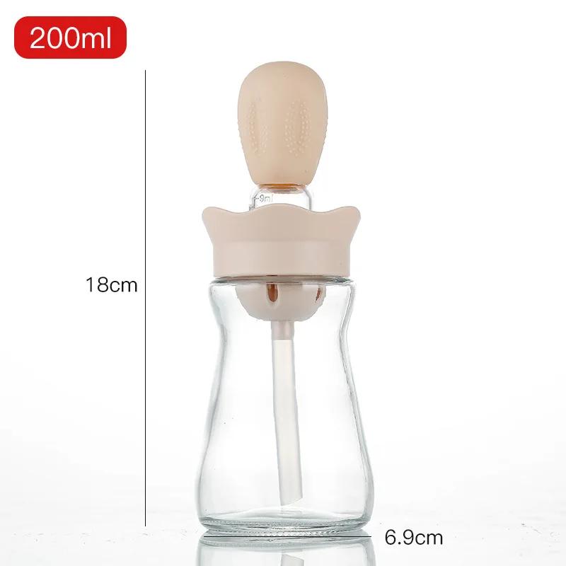 Set di flaconi contagocce e dosatori per olio in silicone 2 in 1 con spazzola in silicone per cucinare, friggere, cuocere al forno, barbecue e pancake.