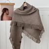 15 Wool Shawl Women's Autumn and Winter High Sense Fashion Versatile Warm Neck Protection Scarf Solid Color Fringed Knitted Scarf