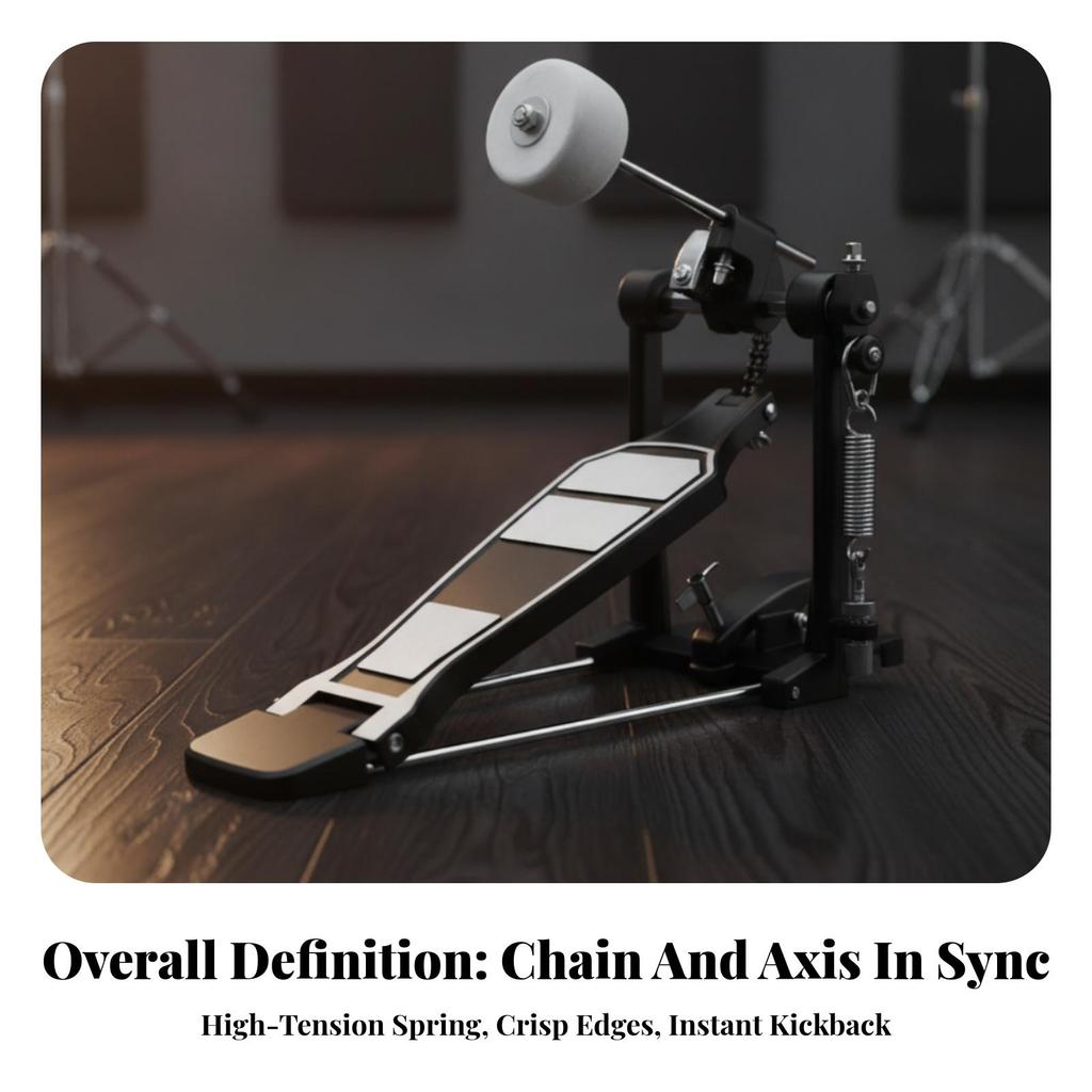 Bass Drum Pedal Chain Drive Beater Full-Tone for Practice