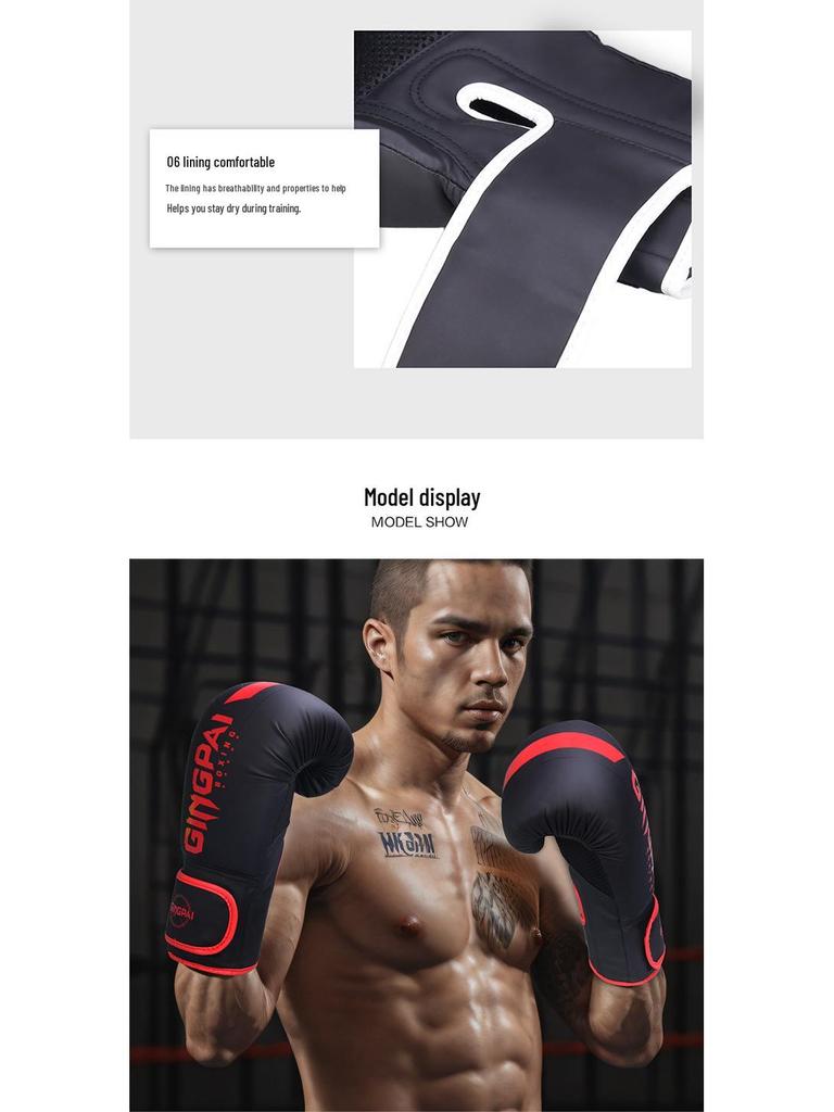 Adult Professional Sanda Boxing Gloves - Breathable, Large Size for Men & Women, Ideal for Punching Bag & Sparring.