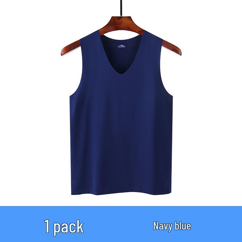 Seamless Men's Ice Silk Sleeveless Athletic Tank Top for Summer Fitness