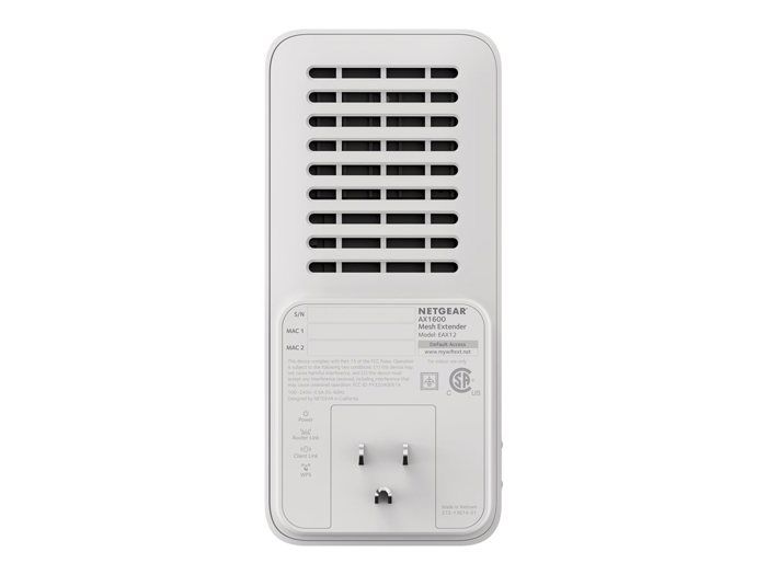 Répéteur Mesh Wifi 6 - NETGEAR - EAX12 - Couvre jusqu'à 100 m² - Débit 1200 Mbit/s - 2,4-5 GHz