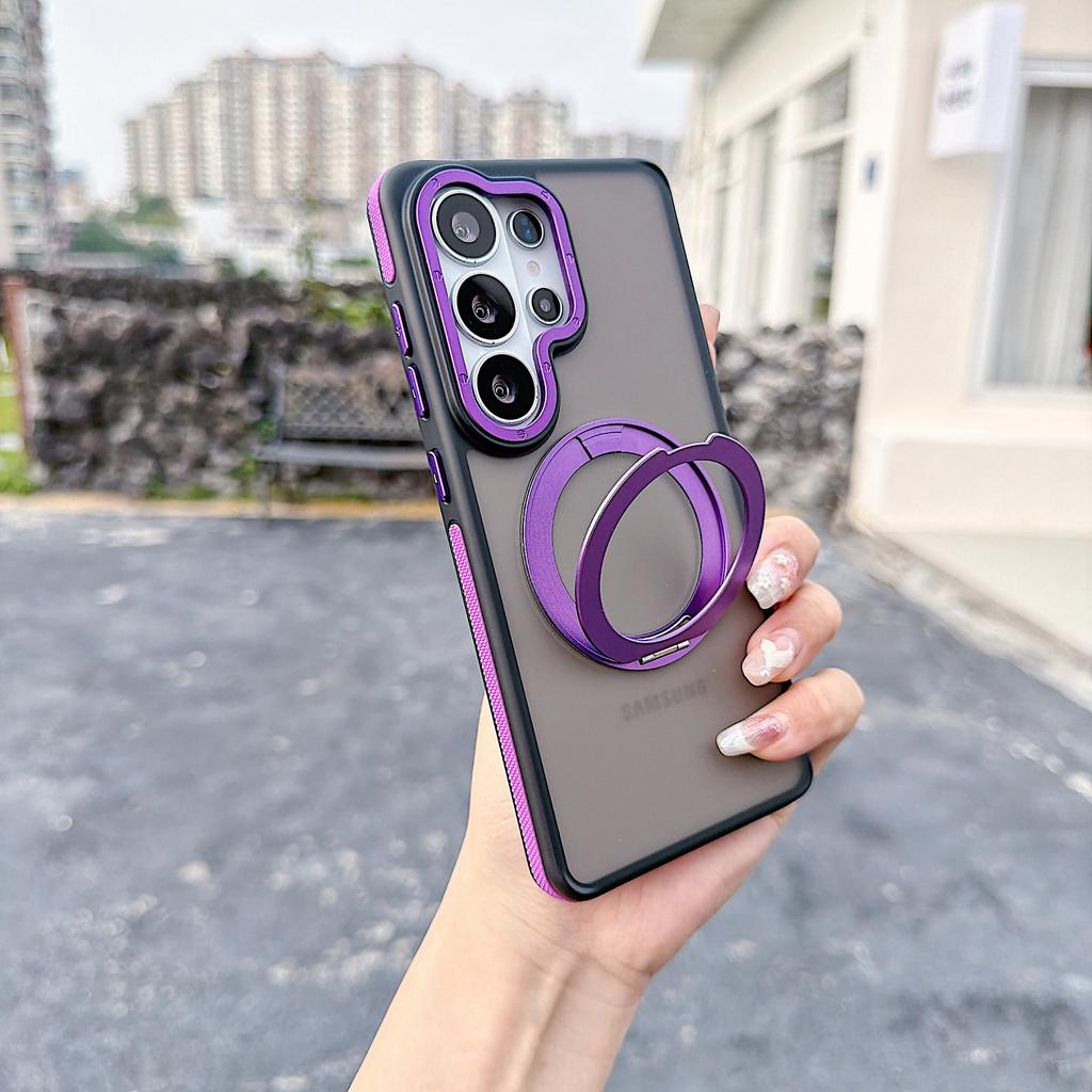 Applicable To Samsung S26Ultra Xuncai Magnetic Mobile Phone Case S25Ultra Rotating Magnetic Bracket S24U Protective Case