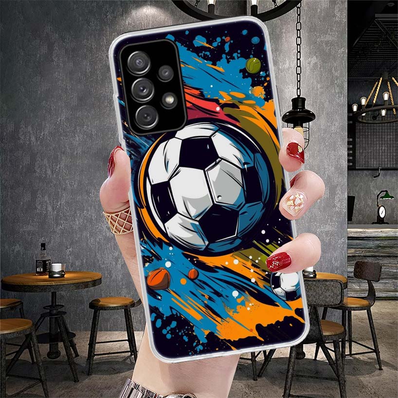 

Football Soccer Ball Design Phone Case For Samsung Galaxy A12 A22 A32 A52 A72 A02S A51 A50S A71 A70 A31 A20S Note 20 Ultra S10 A Samsung A51 4G