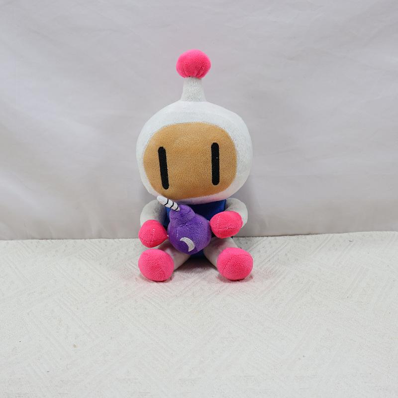 26CM Creative Cartton Game Bomberman Plush Toy Soft Game Figure Plushie Room Decoration Fans Collection Toy Birthday Gifts