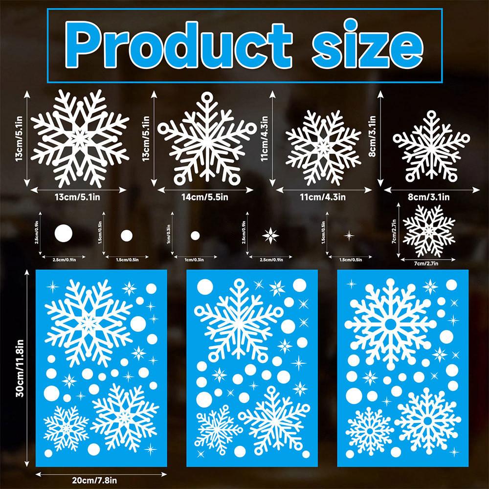 Window Christmas Stickers Set With Snowflake Design For Festive Decoration