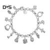 Bracciale da Donna Multi Ciondoli Lega Catena Vuota Colore Solido Moschettone Gioiello da Polso Donna Regalo di Anniversario Braccialetto Leggero