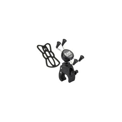 RAM MOUNTS Tough Clamp Mount Set for Smartphones with Black X-Grip & Tether, (RAM-HOL-UN7-400U)