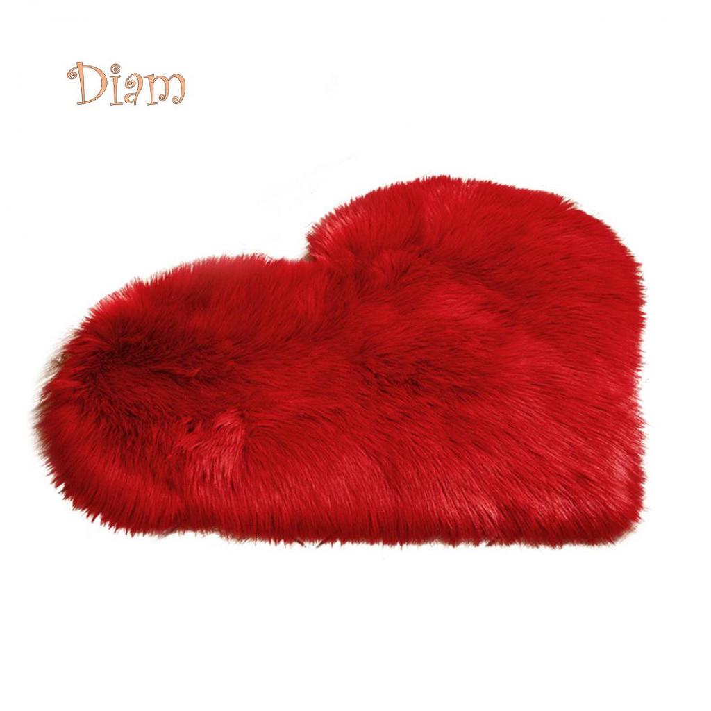 CO&LO Creative Heart Shape Plush Rug Anti-Slip Carpet Door Mat Home Bedside Decor