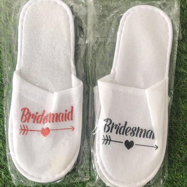Bridesmaid Wedding Pajama Party Slippers - Colorful Letter Design
