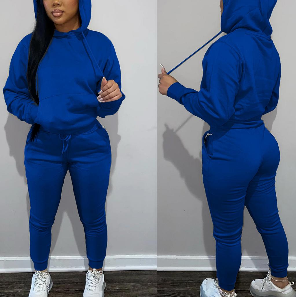 Damen und Winter Gepolstertes Kapuzen-Sweatshirt Zweiteiliger Freizeit-Sportanzug