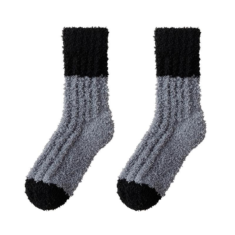 Men's Fleece-Lined Winter Home Socks - Thick Cozy Floor and Sleep Socks