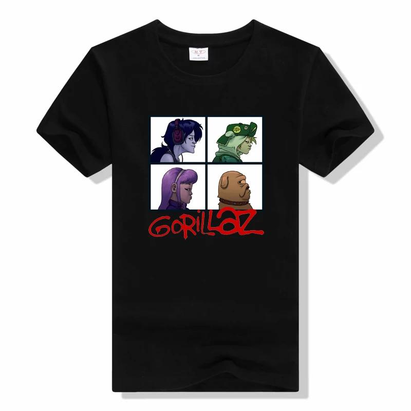 

Футболка Gorillaz Rock Band Смішна унісекс Топ з принтом Rock Band Aesthetic Apparel Футболки Harajuku Літня футболка з коротким рукавом L