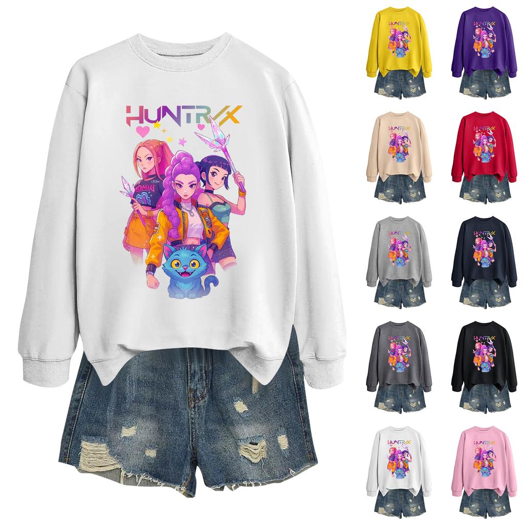 Women's Fashion Casual Long Sleeve Printed Round Neck Sweatshirt Top