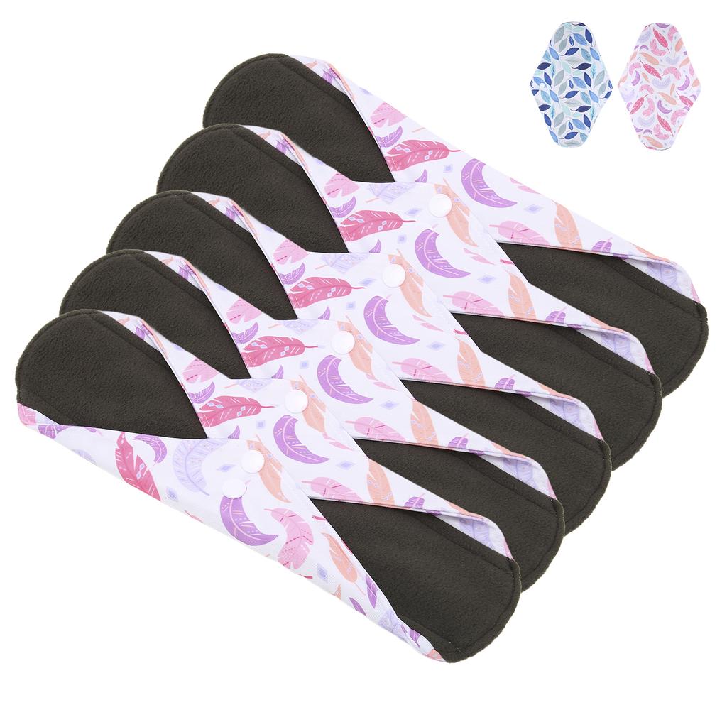 5Pcs Reusable Sanitary Napkins Good Water Absorption Washable Recyclable Women\'s Daily Necessities f