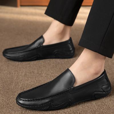 Vente Chaude Mocassins Homme Cuir Véritable Chaussures Décontractées Antidérapantes Mocassins Slip-on Chaussures Bateau Respirantes Chaussures de Conduite Plates Tout-aller