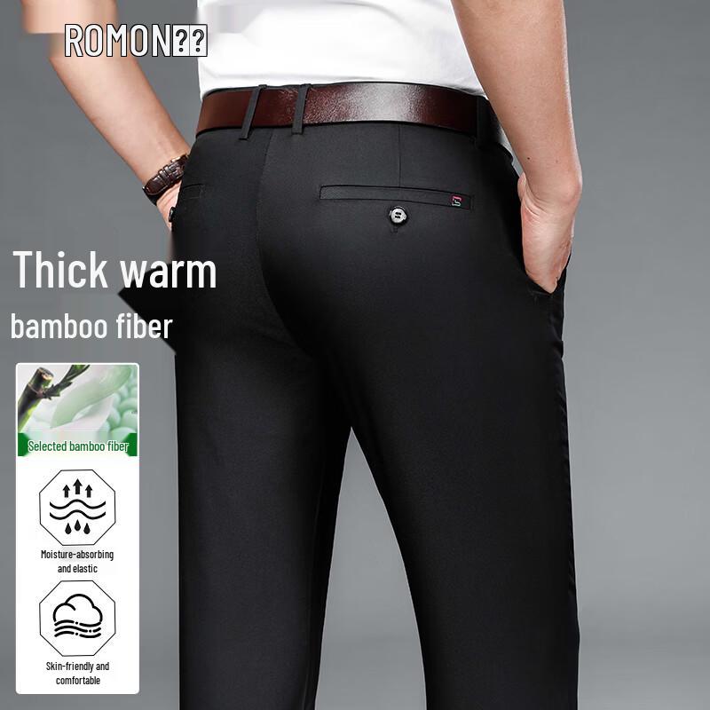 ROMON Men s Premium Anti-Wrinkle Stretch Casual Pants 34