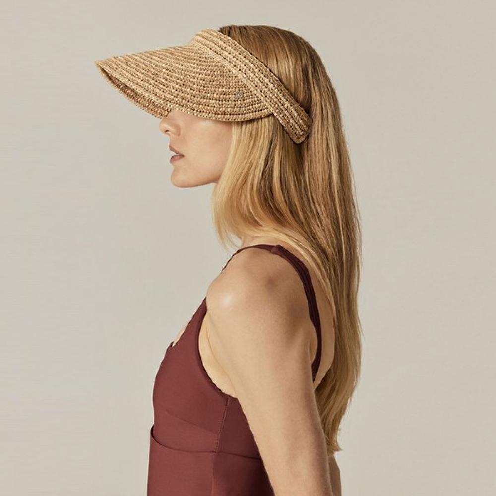 Helen Kaminski Sunri Raffia Visor Hxshf111350 Nougat/OS