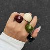 Y2K Vintage Unregelmäßige Glatte Harz Kunststoff Ringe für Damen Neuer Trend Boho Geometrische Fingerringe Ästhetischer Party Schmuck Geschenke
