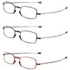 1 3-piece Set Men Women Reading Glasses Foldable Portable with Zipper Pocket and Foot Antenna