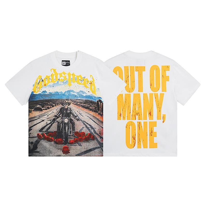 25FW European and American trendy brand G. D skull band summer new rock men's and women's loose short-sleeved T-shirt casual tee