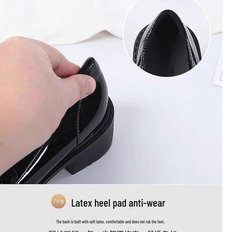 Dámské černé mokasíny z pravé kůže s fleecovou podšívkou - Podzimní/Zimní nazouvací obuv, Boty typu Bean v britském stylu pro profesionální práci