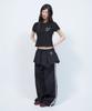 Lmr Layered Track Nylon Skirt Pants Black