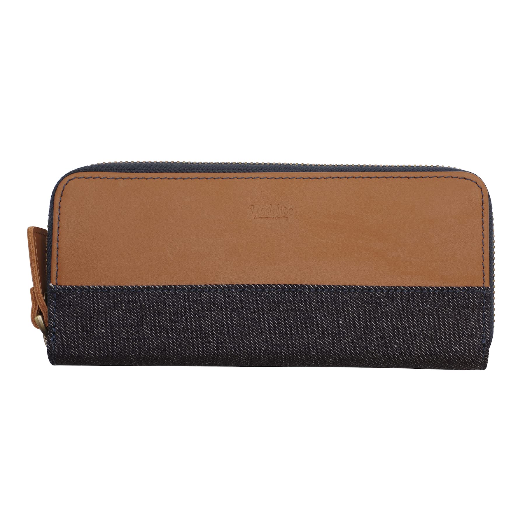 

Luddite Leather Combination Round Zip Pen Case 2 Denim Genuine Leather Pencil Case [Camel] LDKC-RZP2-09 верблюд