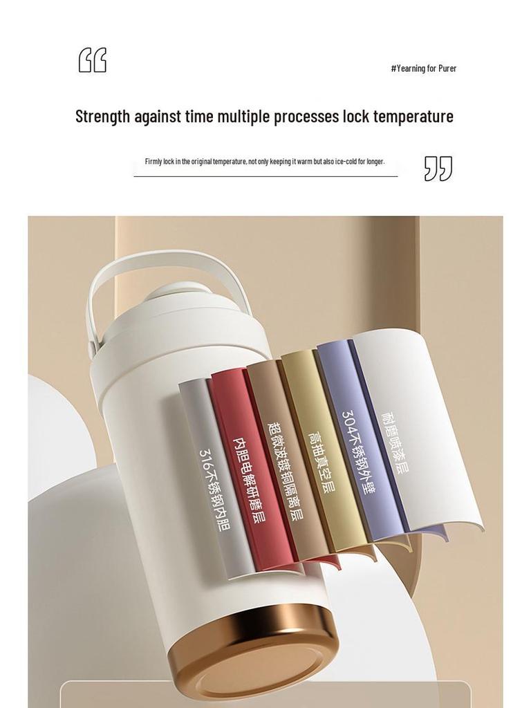 316 Stainless Steel Insulated Travel Coffee Cup with Ceramic Liner for Men, Women, and Students