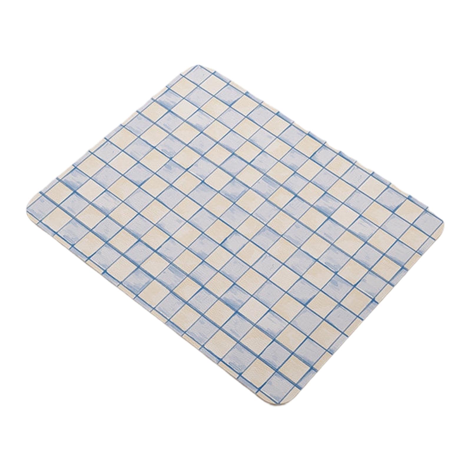 Absorbent Sink Faucet Draining Mat Quick Dry Surface Pad for Bathroom Countertop and Kitchen Sink Area S синий