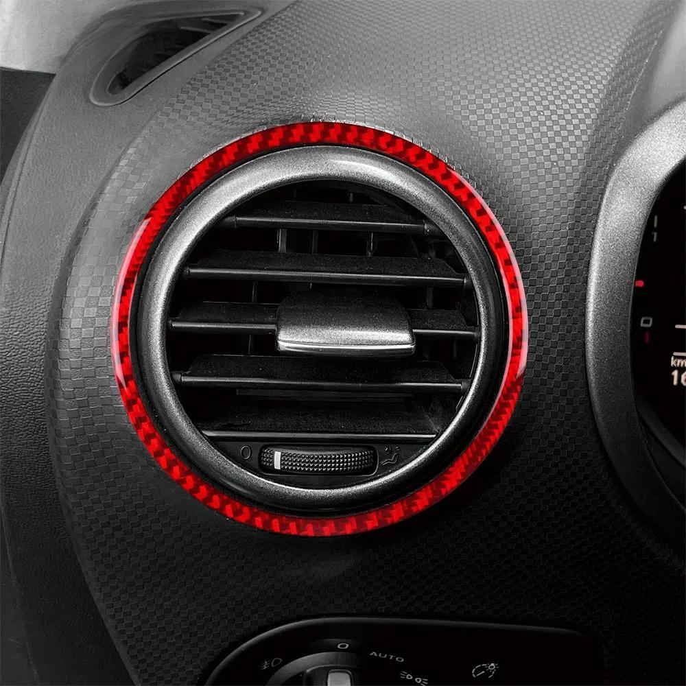 Text Real Carbon Fiber Sticker For Seat Leon 2005-2012 Car Center Console Outlet Trim Cover Decal Accessories