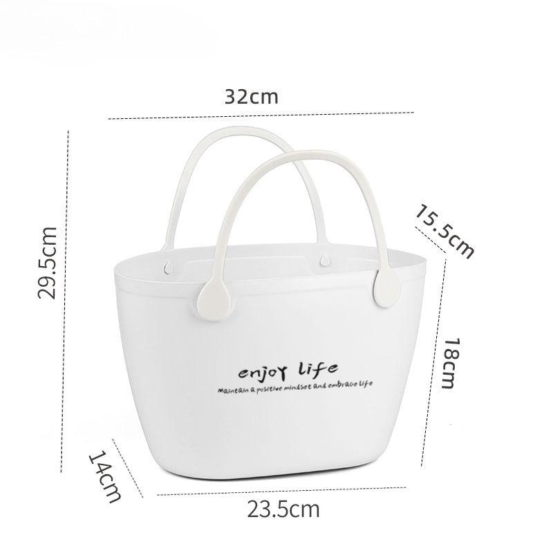 Multi-Size Picnic Basket Handheld Grocery Shopping Basket Household Storage Bin for Laundry Snack Vegetable Organizer Medium белый