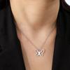Collar de acero inoxidable para mujer y hombre, gargantilla con colgante de mariposa hueca, regalo de joyería de compromiso