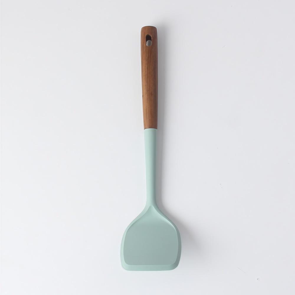 Silicone Spatula with Wooden Handle Durable Non-Stick Pan Specialized Cooking Utensil Heat-Resistant Household Kitchen Tool
