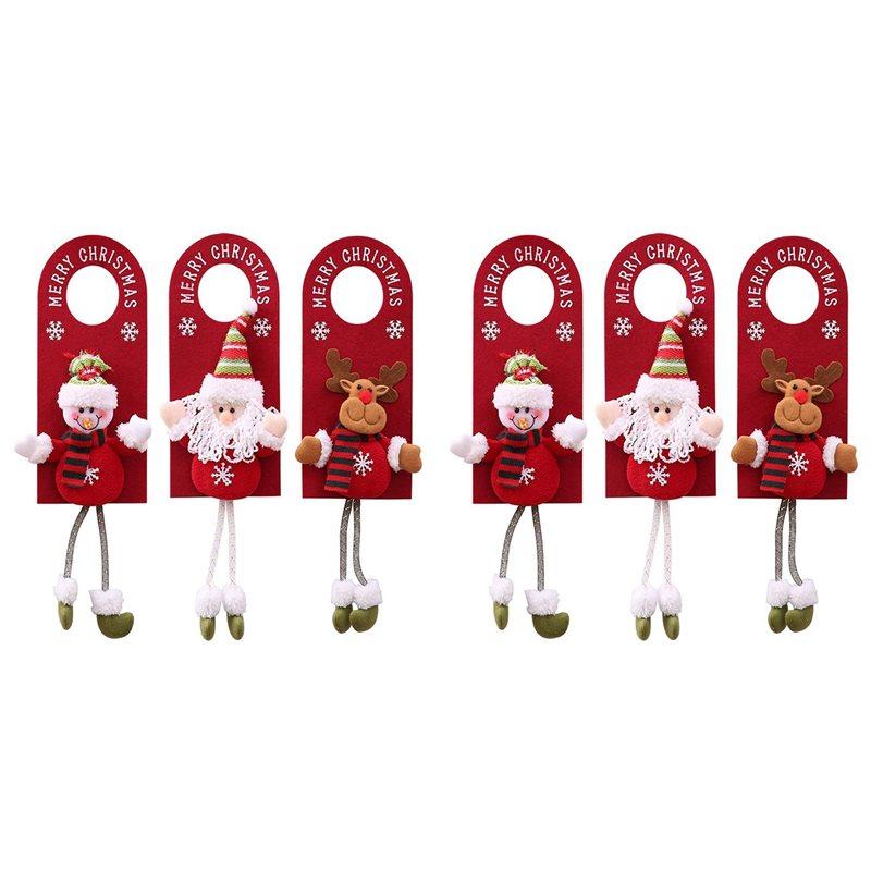 6X Door Hanging Christmas Decor Clothes Rack Christmas Ornaments Xmas Door Ornaments Xmas Tree Hanging Pendant