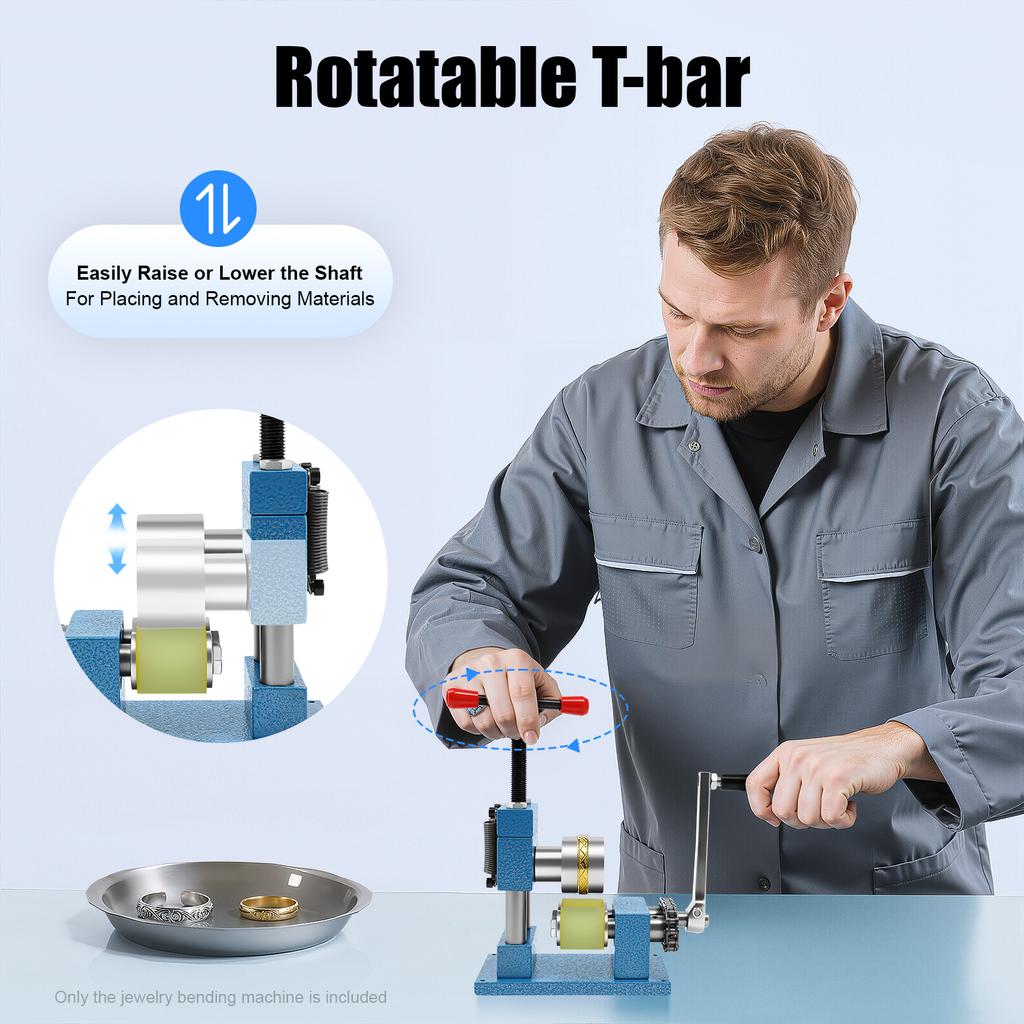 Manual Jewelry Bending Machine, 45# Iron Ring Bracelet Press with Grooves,Desktop Manual Bender for Jewelry Making,Craftsmen DIY