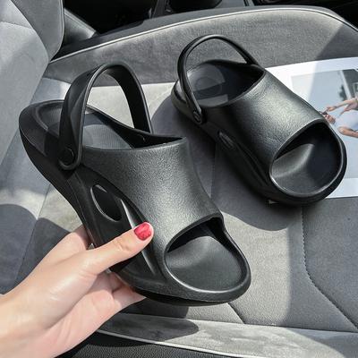 Outdoor High-heeled Slippers for Women's New Style EVA Toe Shoes with Sponge Sole for Outdoor Wear