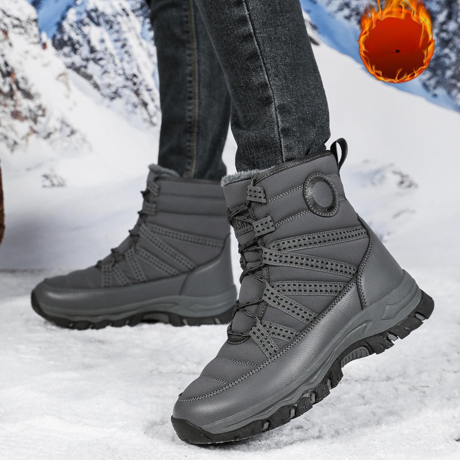 

Winter Women s Thickened Long Haired Fleece Lined Warm Boots High Top Plus Size Shoes Tall Winter Boots 37 сірий