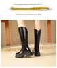 Women's Knee-High Thick-Soled Velvet Winter Boots - Warm Cotton, Height-Enhancing