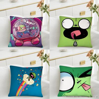Cartoon Pillow Case Fashion Square Pillowcase Bedroom Sofa Room Ins Decoration Leisure Invader Zim Cushion Cover 40x40