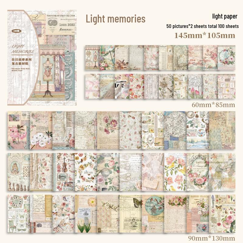 

Набор бумаги для украшения ретро-журнала – 100 листов, 4 стиля