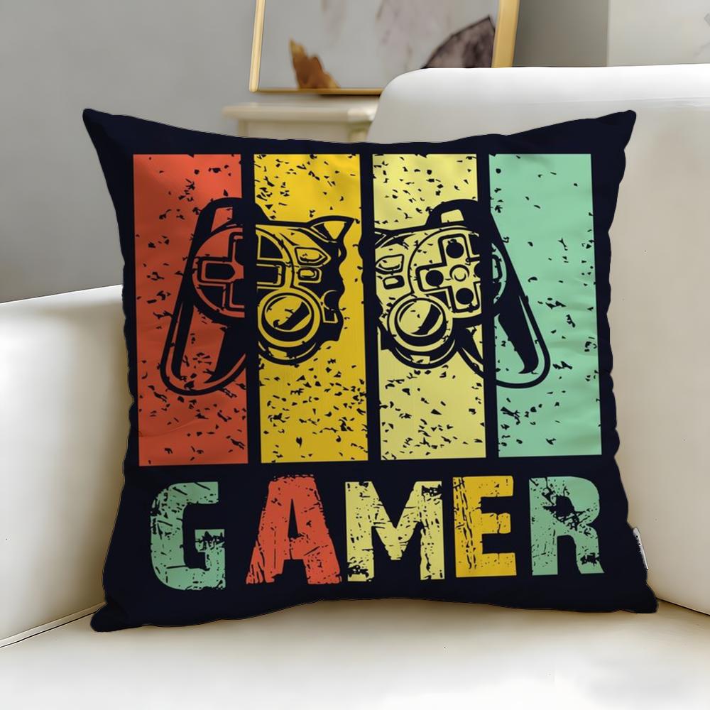 game Colorful Graffiti Game Gamepad Cushion Cover Soft  EasyWash Pillow Case  Versatile for Couch Bed Travel and Office