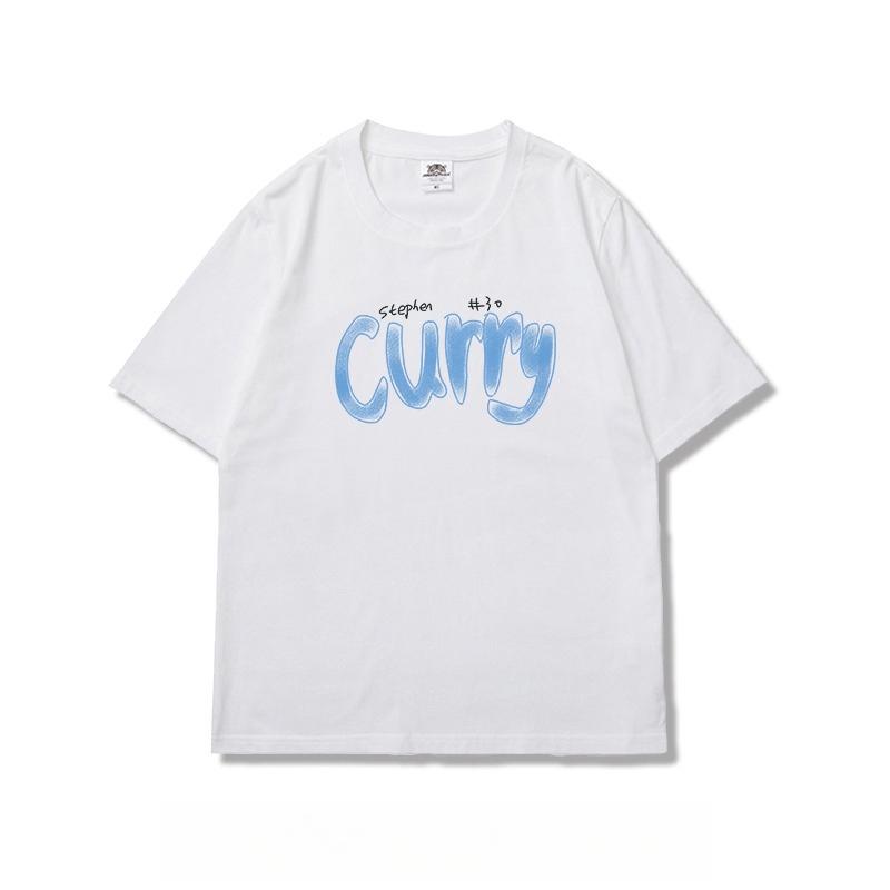 Curry Playoff G7-50 Points Western Champion Commemorative Men's Short-sleeved American Alphabet Print Basketball Sports T-shirt