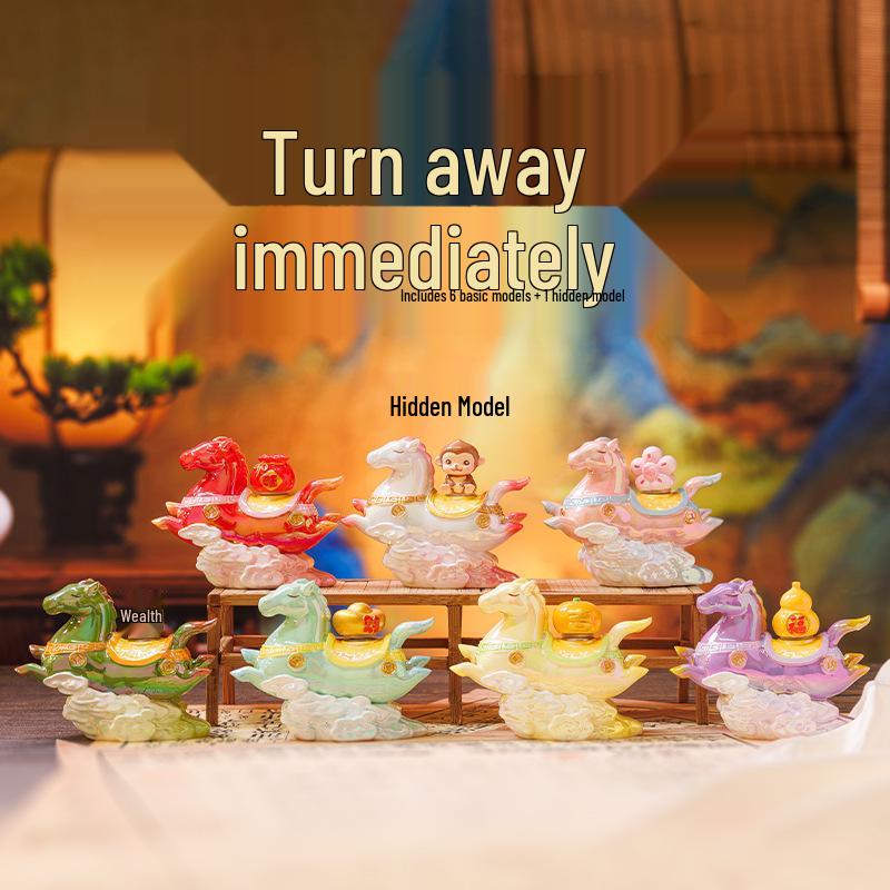 Creative Cute Cartoon Cat Emotion Blind Box Resin Desk Figurine Gift