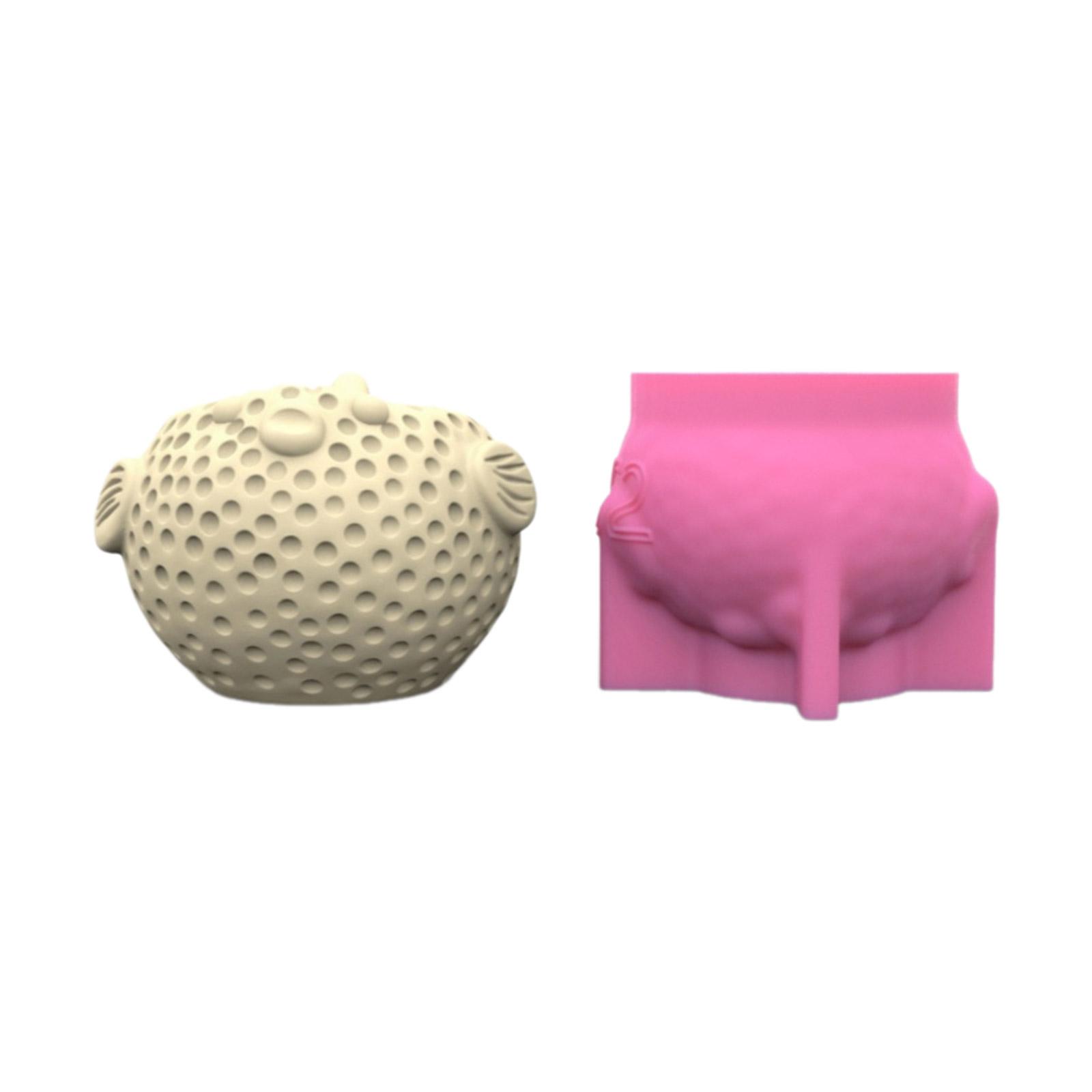 Epoxy Molds Flowerpot Mold Silicone Concrete Mold Pufferfish Shape Silicone Vase Molds for Crafting Concrete Flower Vase 1