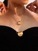 Qiong Yao Minimalist Gold Oval Bean Pendant Necklace Colorfast Fashion Clavicle Chain