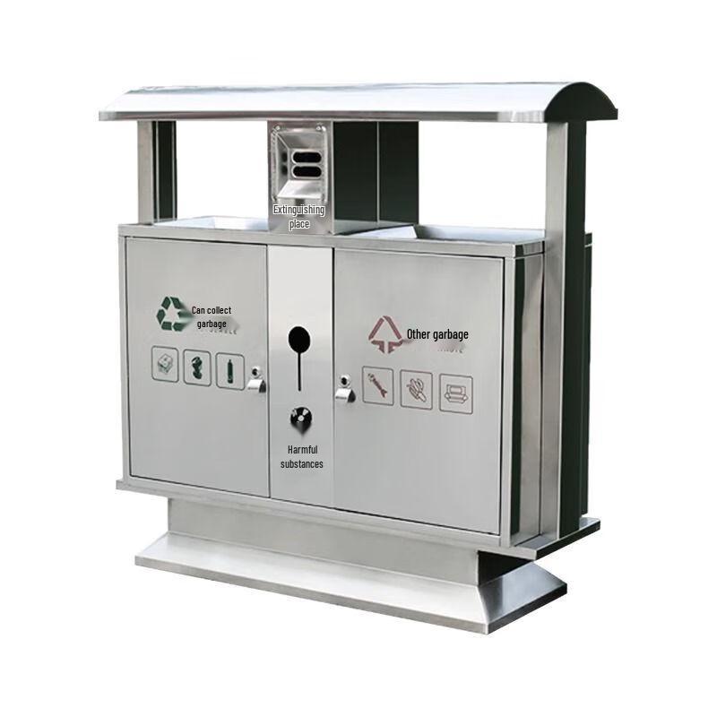 Stainless Steel Outdoor Classified Waste Bin