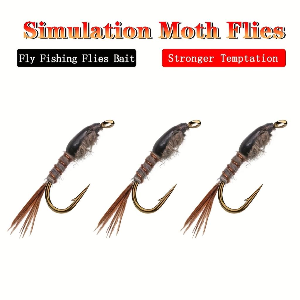 5/10 Stück Fliegenfischen HaresEar Nymphe Trockenfliegen Kunstköder, mit Fliegenbox, für Forelle Barsch Sonnenbarsch Angelköder