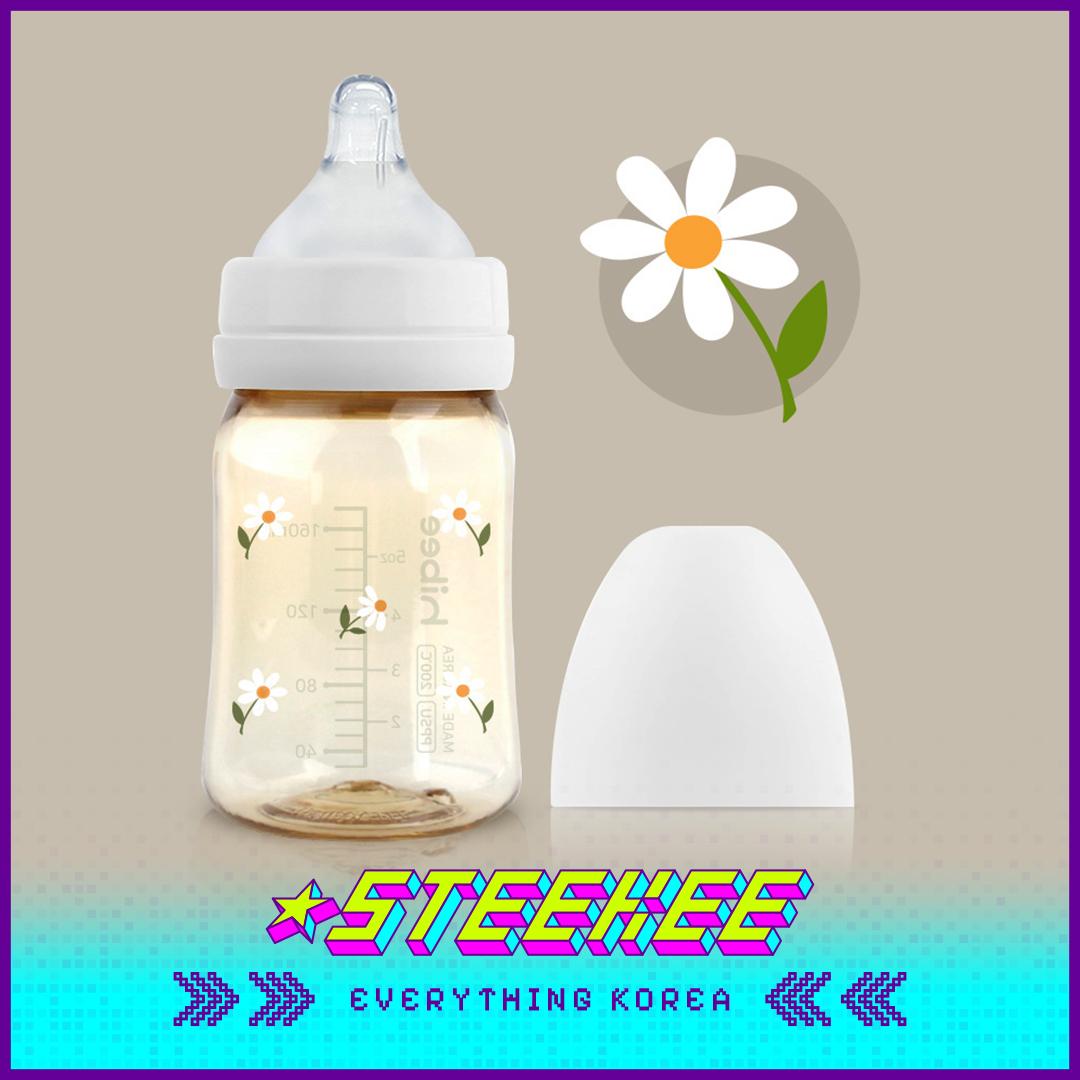 

Hibee Eight Air Vents PPSU Anti-Colic BPA-free Baby Bottle Spring Edition Daisy 170ml by Steekee Korea 4313 LL білий